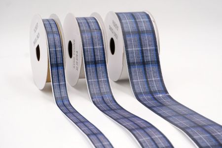 Elegantes Blau & Grau Karoband_AI